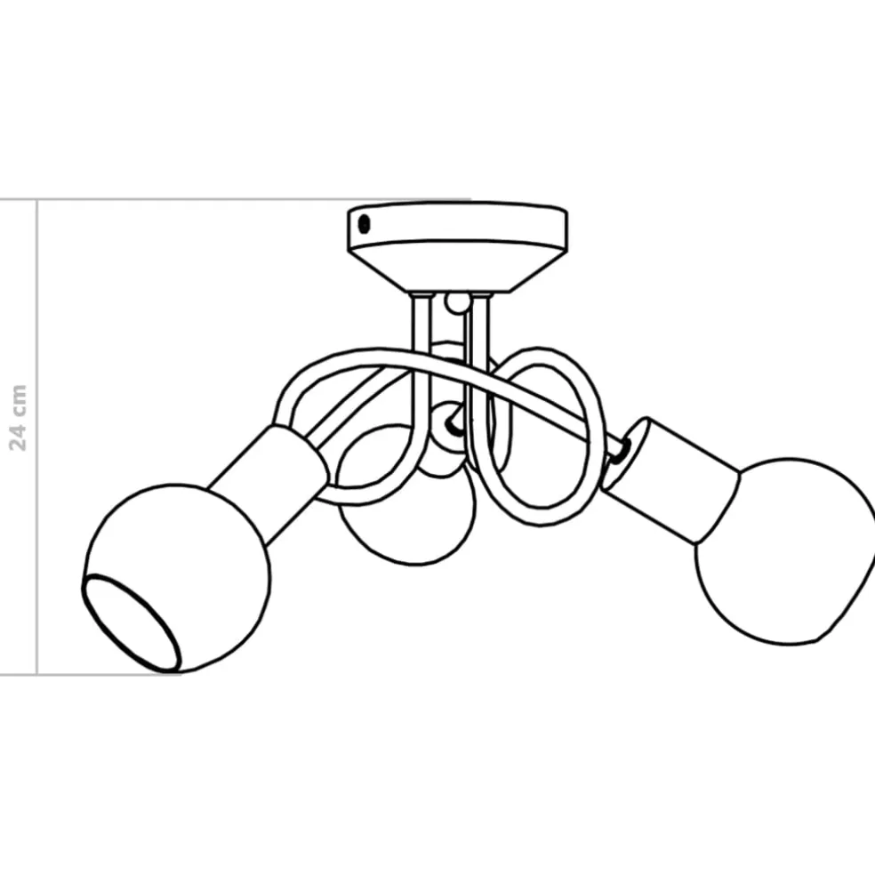 vidaXL Plafondlamp met keramieken bolvormige kappen voor 3xE14 wit