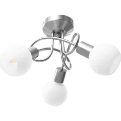 vidaXL Plafondlamp met keramieken bolvormige kappen voor 3xE14 wit