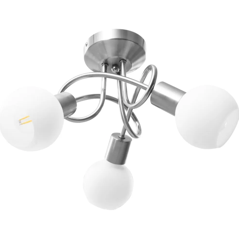 vidaXL Plafondlamp met keramieken bolvormige kappen voor 3xE14 wit