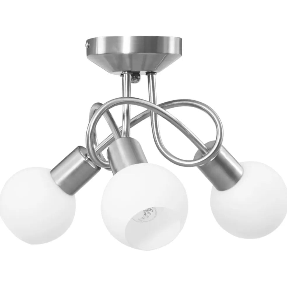 vidaXL Plafondlamp met keramieken bolvormige kappen voor 3xE14 wit