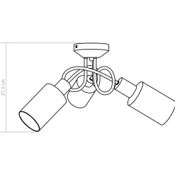 vidaXL Plafondlamp met keramieke cilindervormige kappen 3xE14 wit