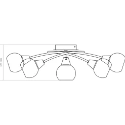vidaXL Plafondlamp met keramieken bolvormige kappen voor 5xE14 wit