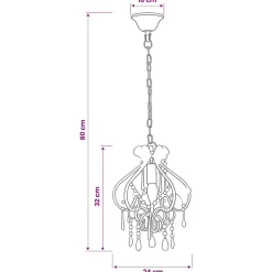 vidaXL Plafondlamp met kralen rond E14 wit