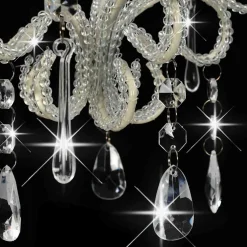 vidaXL Plafondlamp met kralen rond E14 wit