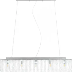 vidaXL Plafondlamp met kristallen kralen 104 cm zilverkleurig