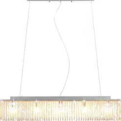 vidaXL Plafondlamp met kristallen kralen 104 cm zilverkleurig