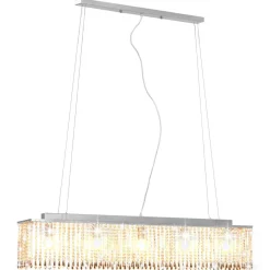 vidaXL Plafondlamp met kristallen kralen 104 cm zilverkleurig