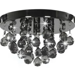 vidaXL Plafondlamp met smoky kralen rond G9 zwart