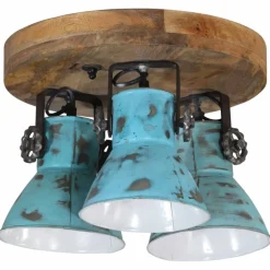 vidaXL Plafondlamp 25 W E27 35x35x25 cm verweerd blauw