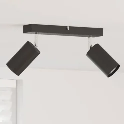 vidaXL Plafondspot met schijnwerpers Zwart 26 x 6 x 16 cm Metaal
