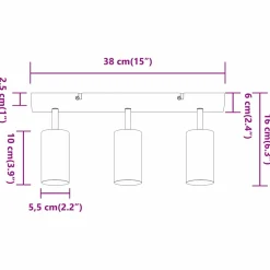 vidaXL Plafondspot met schijnwerpers Wit 38 x 6 x 16 cm Metaal