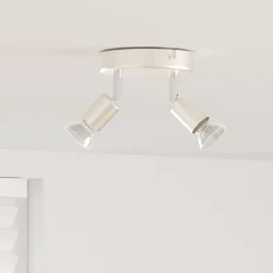 vidaXL Plafondspot met schijnwerpers Nikkel 12 x 8 cm Staal