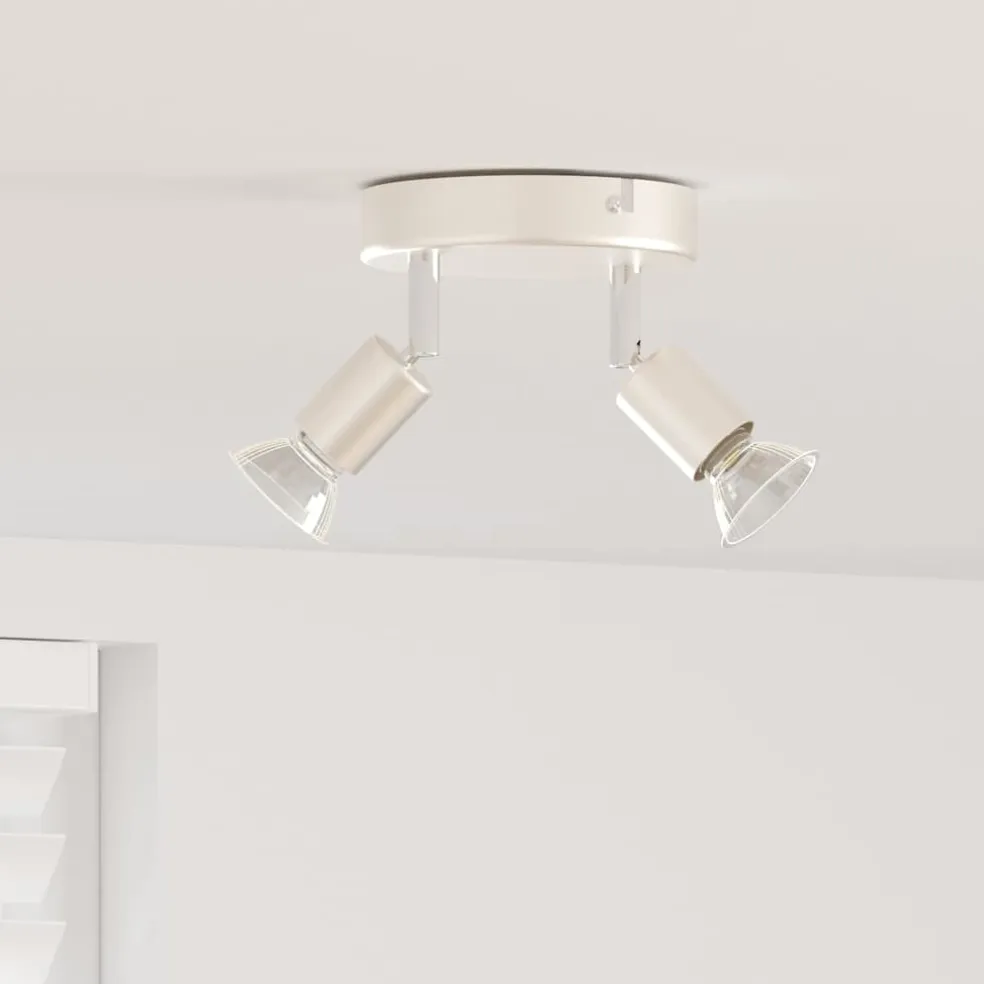 vidaXL Plafondspot met schijnwerpers Nikkel 12 x 8 cm Staal