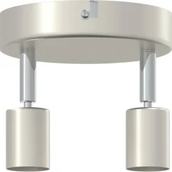 vidaXL Plafondspot met schijnwerpers Nikkel 12 x 8 cm Staal