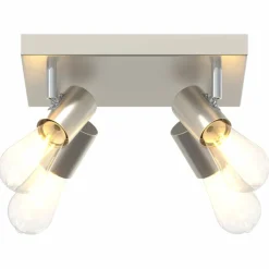vidaXL Plafondspot met schijnwerpers Nikkel 26 x 26 x 11,5 cm Metaal