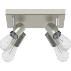 vidaXL Plafondspot met schijnwerpers Nikkel 26 x 26 x 11,5 cm Metaal