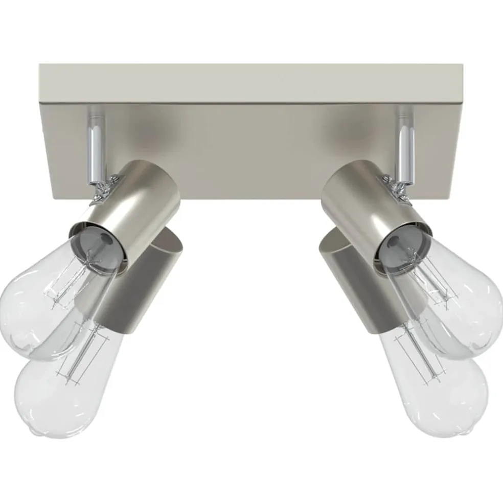 vidaXL Plafondspot met schijnwerpers Nikkel 26 x 26 x 11,5 cm Metaal
