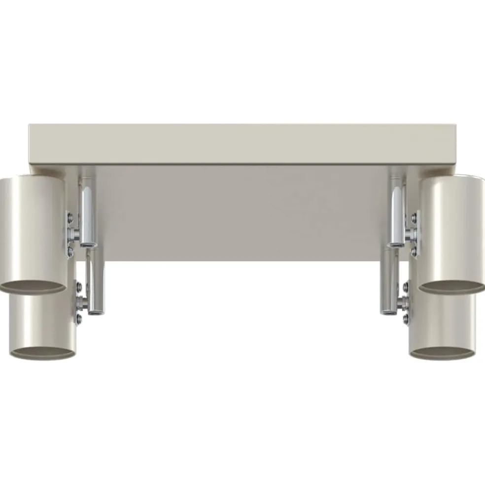 vidaXL Plafondspot met schijnwerpers Nikkel 26 x 26 x 11,5 cm Metaal