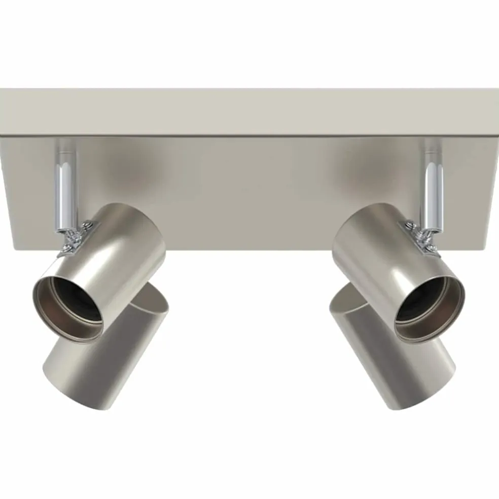 vidaXL Plafondspot met schijnwerpers Nikkel 26 x 26 x 11,5 cm Metaal