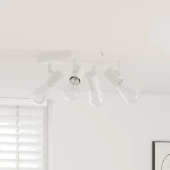 vidaXL Plafondspot met schijnwerpers Wit 26 x 26 x 11,5 cm Metaal