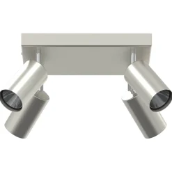 vidaXL Plafondspot met schijnwerpers Nikkel 26 x 26 x 16 cm Metaal