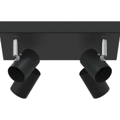 vidaXL Plafondspot met schijnwerpers Zwart 73 x 6,5 x 11,5 cm Metaal