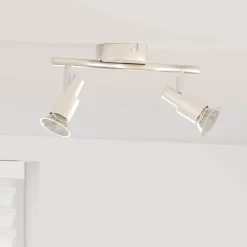 vidaXL Plafondspot met schijnwerpers Nikkel 25,5 x 8 x 11 cm Staal