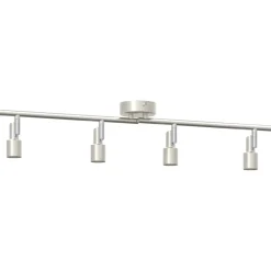 vidaXL Plafondspot met schijnwerpers Nikkel 70 x 9 x 12,5 cm Staal