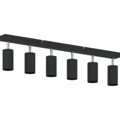 vidaXL Plafondspot met schijnwerpers Zwart 73 x 6 x 16 cm Metaal