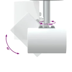 vidaXL Plafondspot met schijnwerpers Wit 6,5 x 6 x 11,5 cm Metaal
