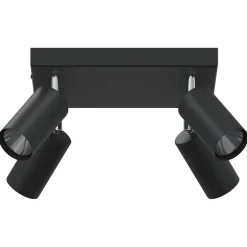 vidaXL Plafondspot met schijnwerpers Zwart 26 x 26 x 16 cm Metaal