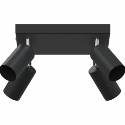 vidaXL Plafondspot met schijnwerpers Zwart 26 x 26 x 16 cm Metaal