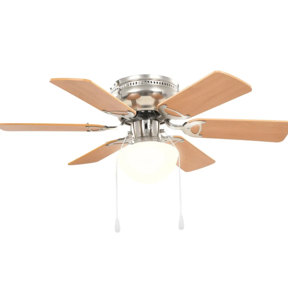 vidaXL Plafondventilator met lamp 82 cm lichtbruin