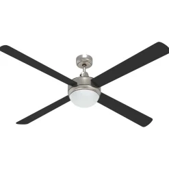 vidaXL Plafondventilator met lamp afstandsbediening 76 cm donkerbruin