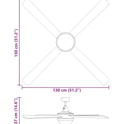vidaXL Plafondventilator met lamp afstandsbediening 76 cm donkerbruin