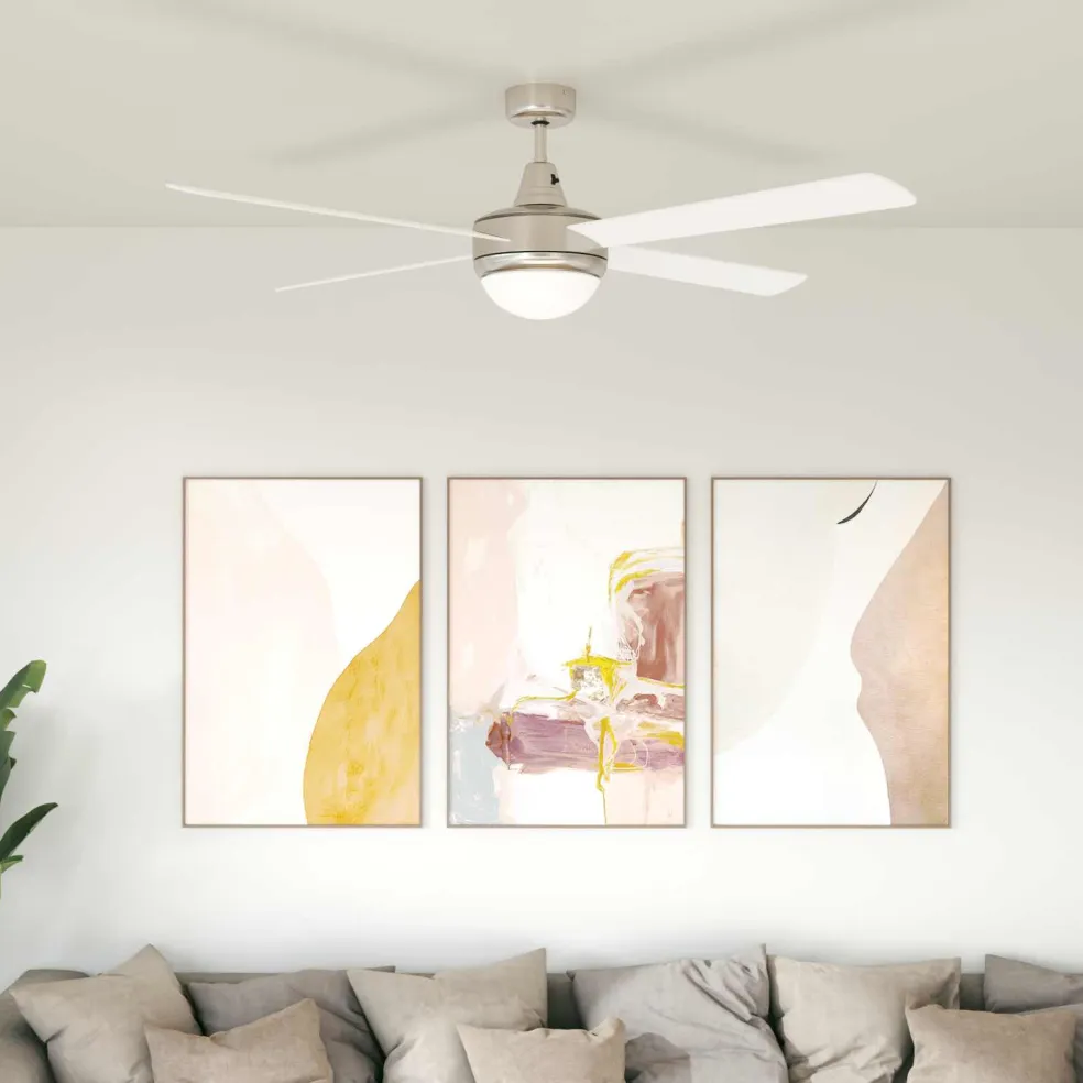 vidaXL Plafondventilator met licht en afstandsbediening Ø 130 cm Wit