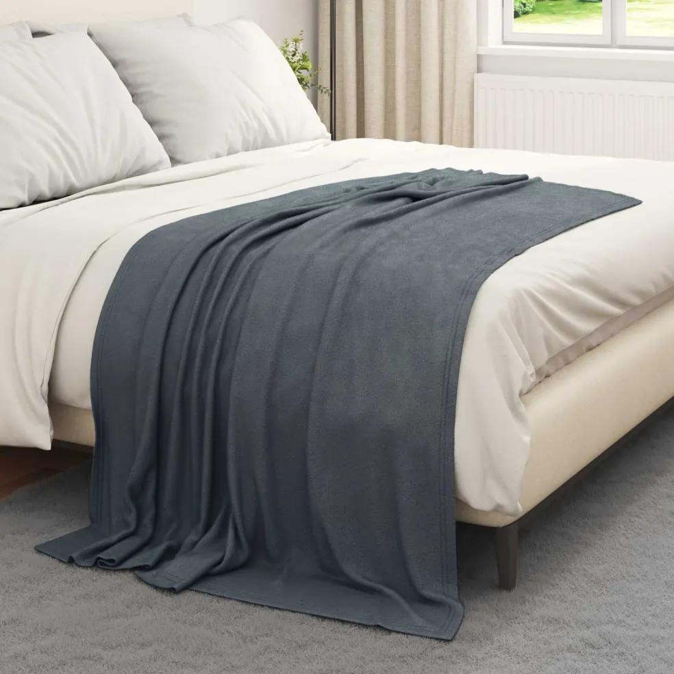 vidaXL plaid Donkergrijs 170 x 130 cm 0.33 kg Fleece