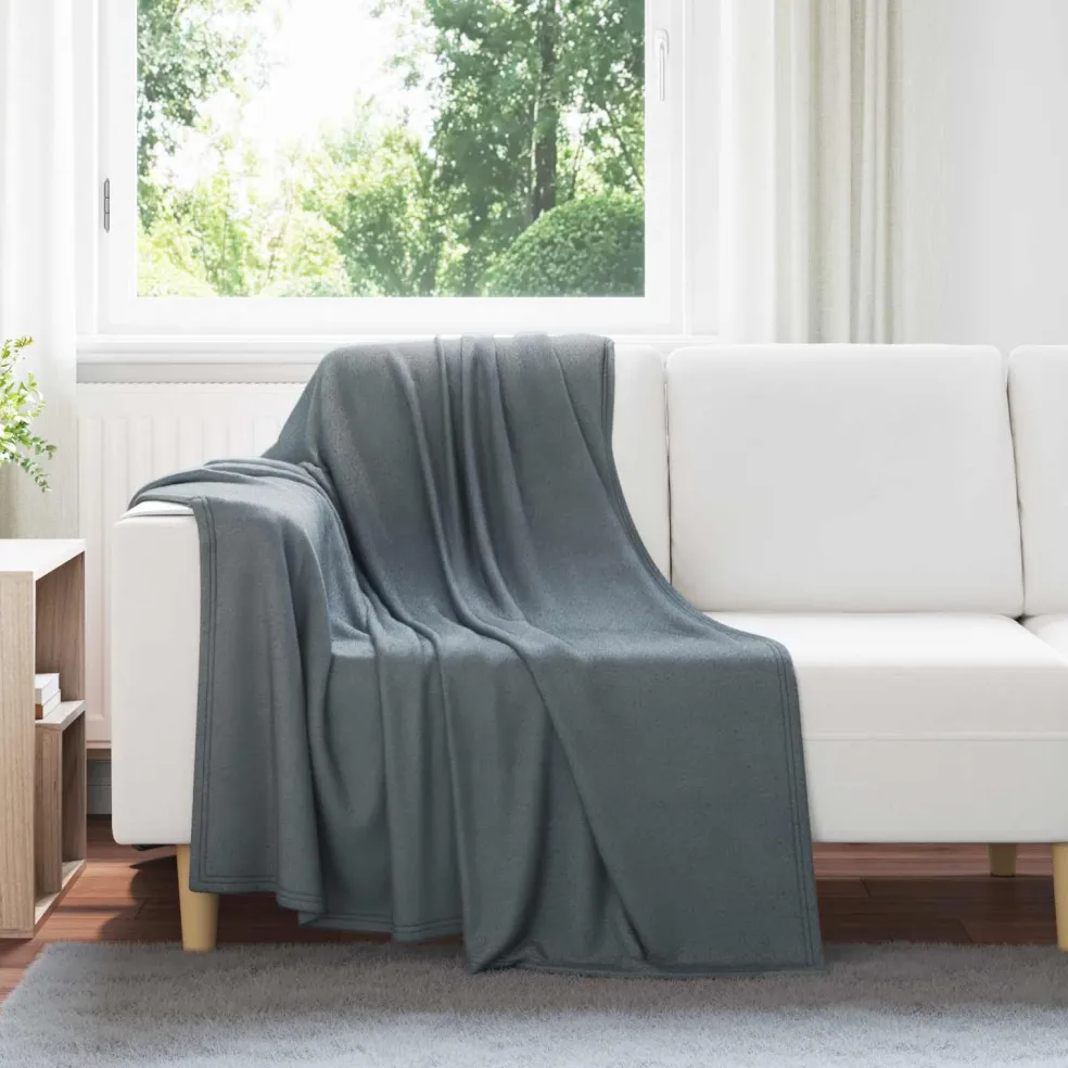 vidaXL plaid Donkergrijs 170 x 130 cm 0.33 kg Fleece