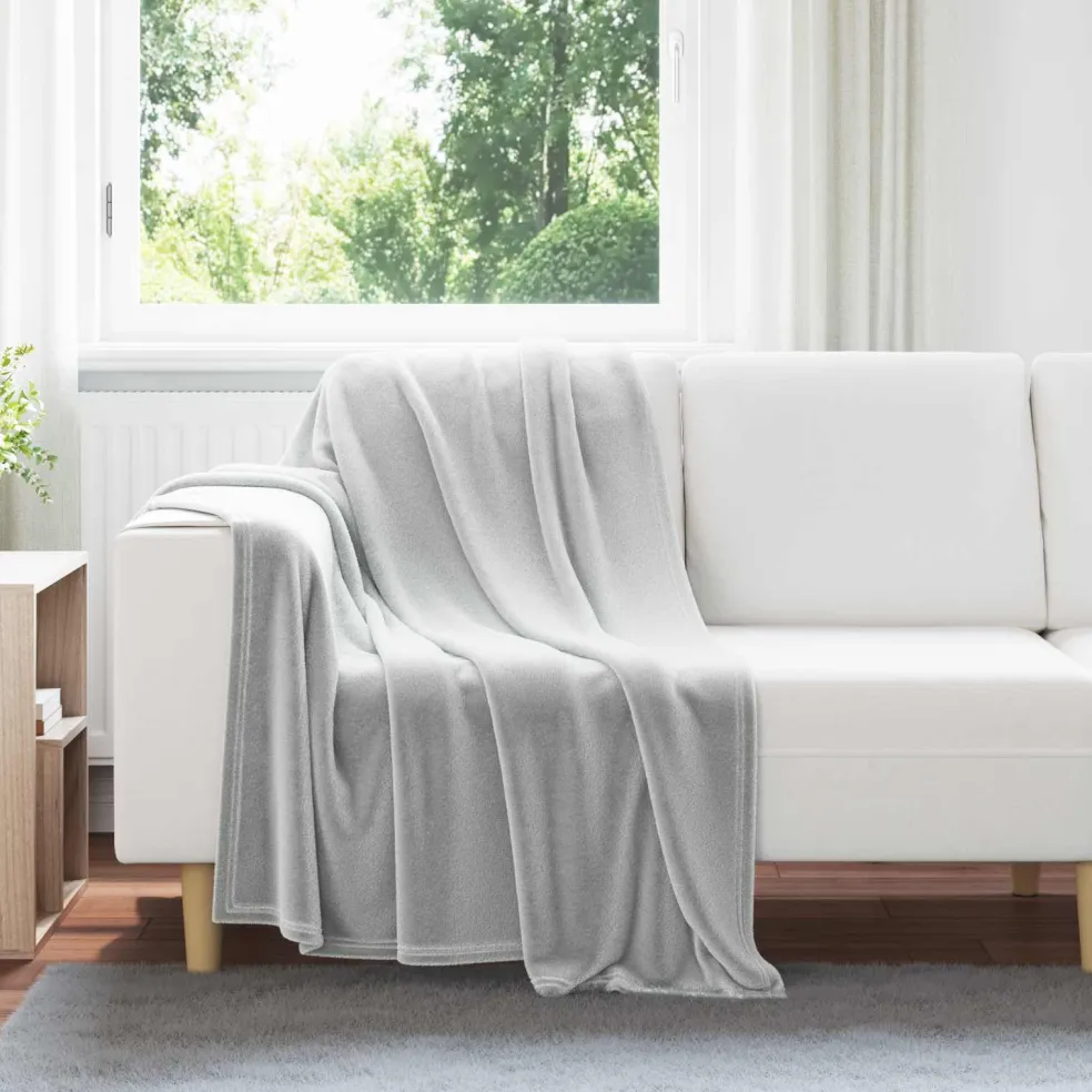 vidaXL plaid Grijs 130 x 150 cm 0.51 kg Fleece