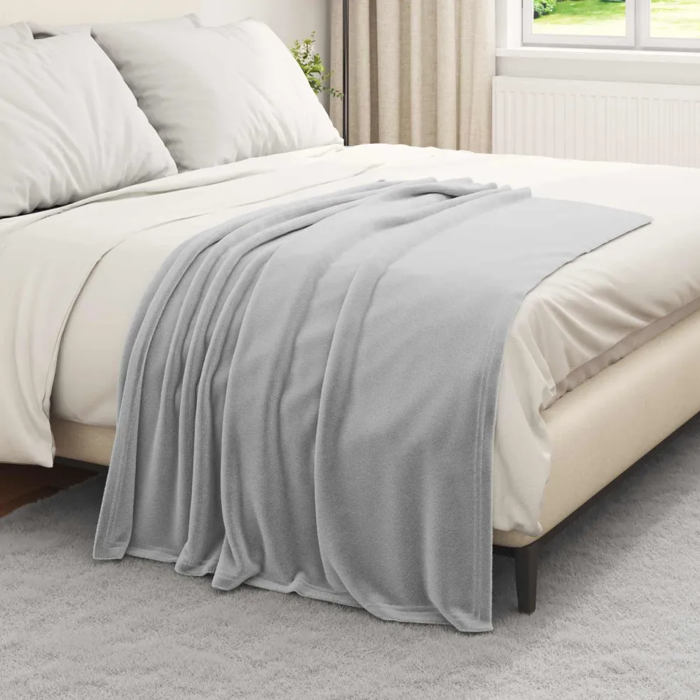 vidaXL plaid Grijs 130 x 150 cm 0.51 kg Fleece