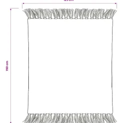 vidaXL Plaid strepen 125x150 cm katoen grijs en wit