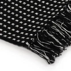 vidaXL Plaid vierkanten 125x150 cm katoen zwart