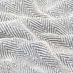 vidaXL Plaid visgraat 125x150 cm katoen grijs