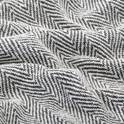 vidaXL Plaid visgraat 125x150 cm katoen marineblauw