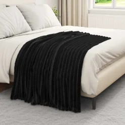 vidaXL plaid Zwart 150 x 130 cm 0.45 kg Fleece