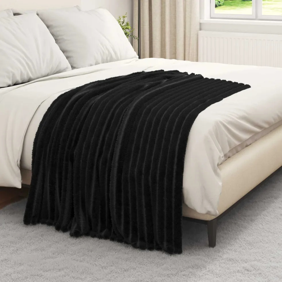 vidaXL plaid Zwart 150 x 130 cm 0.45 kg Fleece