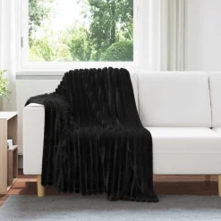 vidaXL plaid Zwart 150 x 130 cm 0.45 kg Fleece