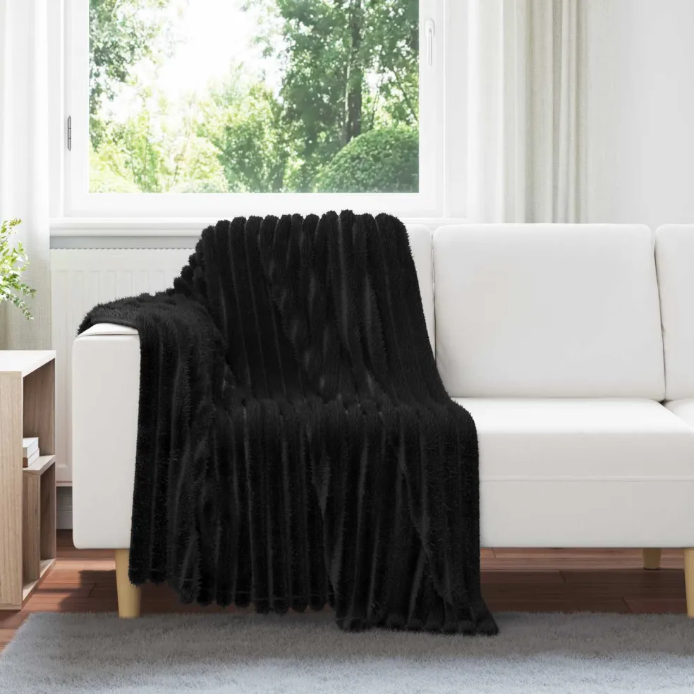 vidaXL plaid Zwart 150 x 130 cm 0.45 kg Fleece