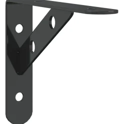 vidaXL Plankdragers 4 st 15x2,5x11,5 cm roestvrijstaal zwart