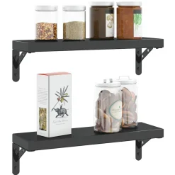 vidaXL Plankdragers 4 st 15x2,5x11,5 cm roestvrijstaal zwart